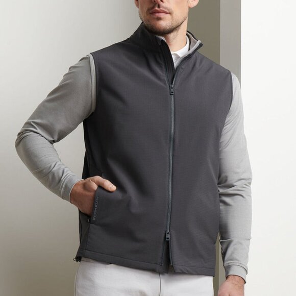 Peter Millar Men's Gust Vest LARGE Carbon Black NWT's - Picture 3 of 8